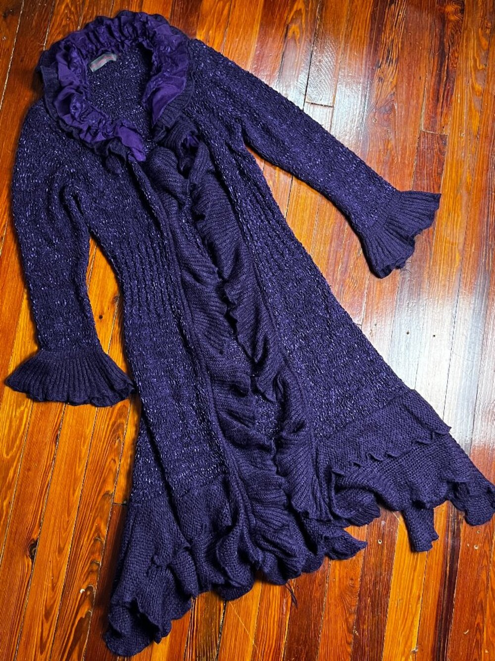 Purple Knit Ruffle duster - Picture 15 of 16